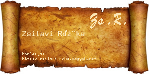 Zsilavi Réka névjegykártya